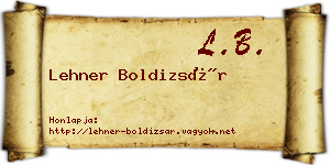 Lehner Boldizsár névjegykártya